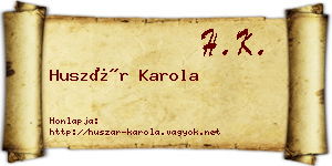 Huszár Karola névjegykártya